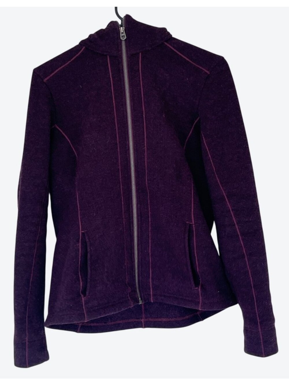 Kuhl Women's Medium Long Sleeve Full Zip Hooded Fleece Plum Purple